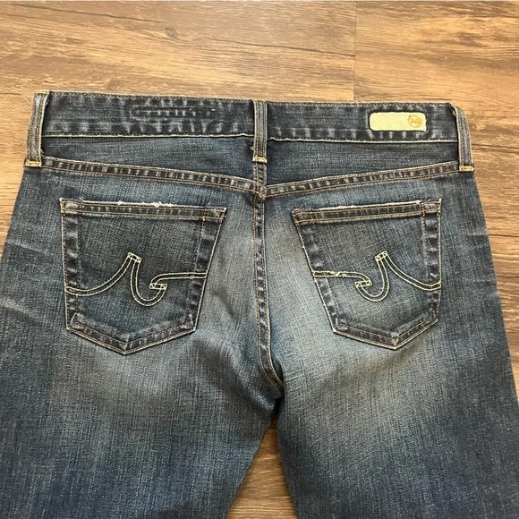 Ag Adriano Goldschmied Blue Straight Jeans Distressed - Picture 6 of 6
